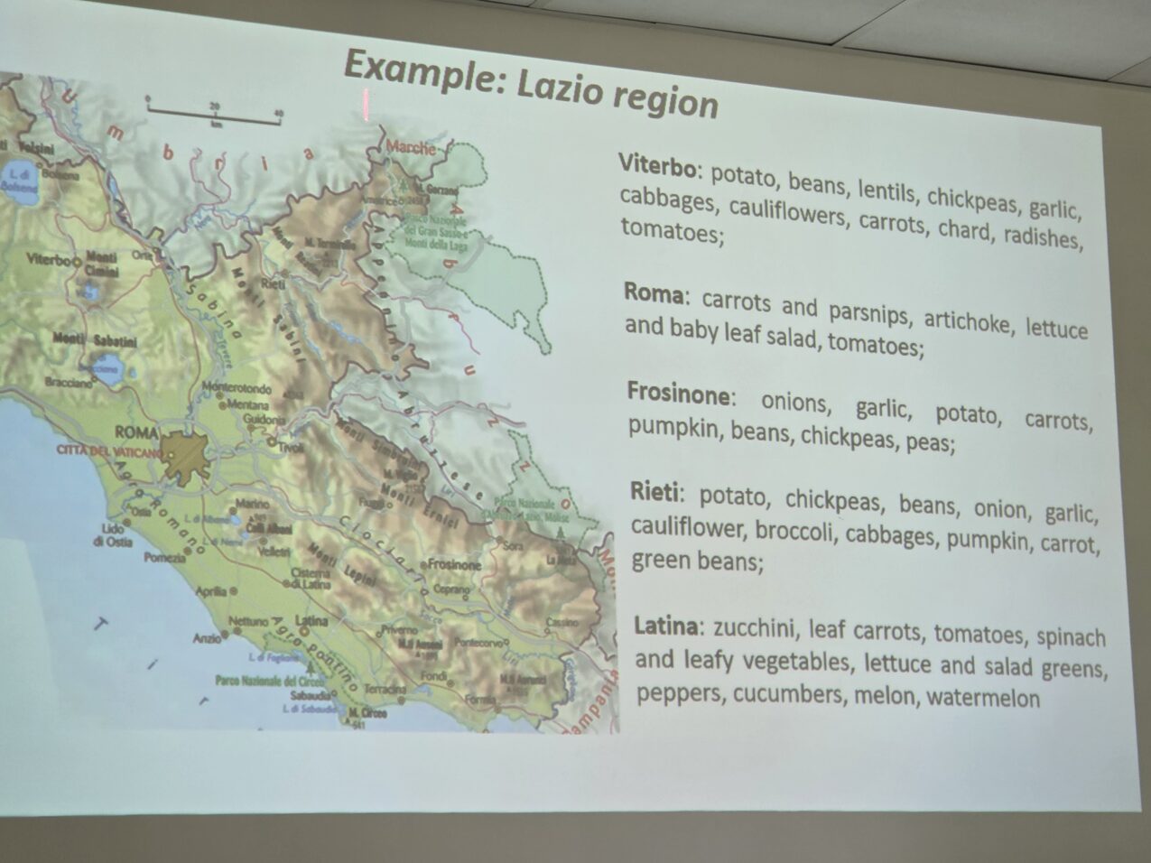Lokalizacja upraw warzyw we Włoszech, w regionie Lazio (for. PB)