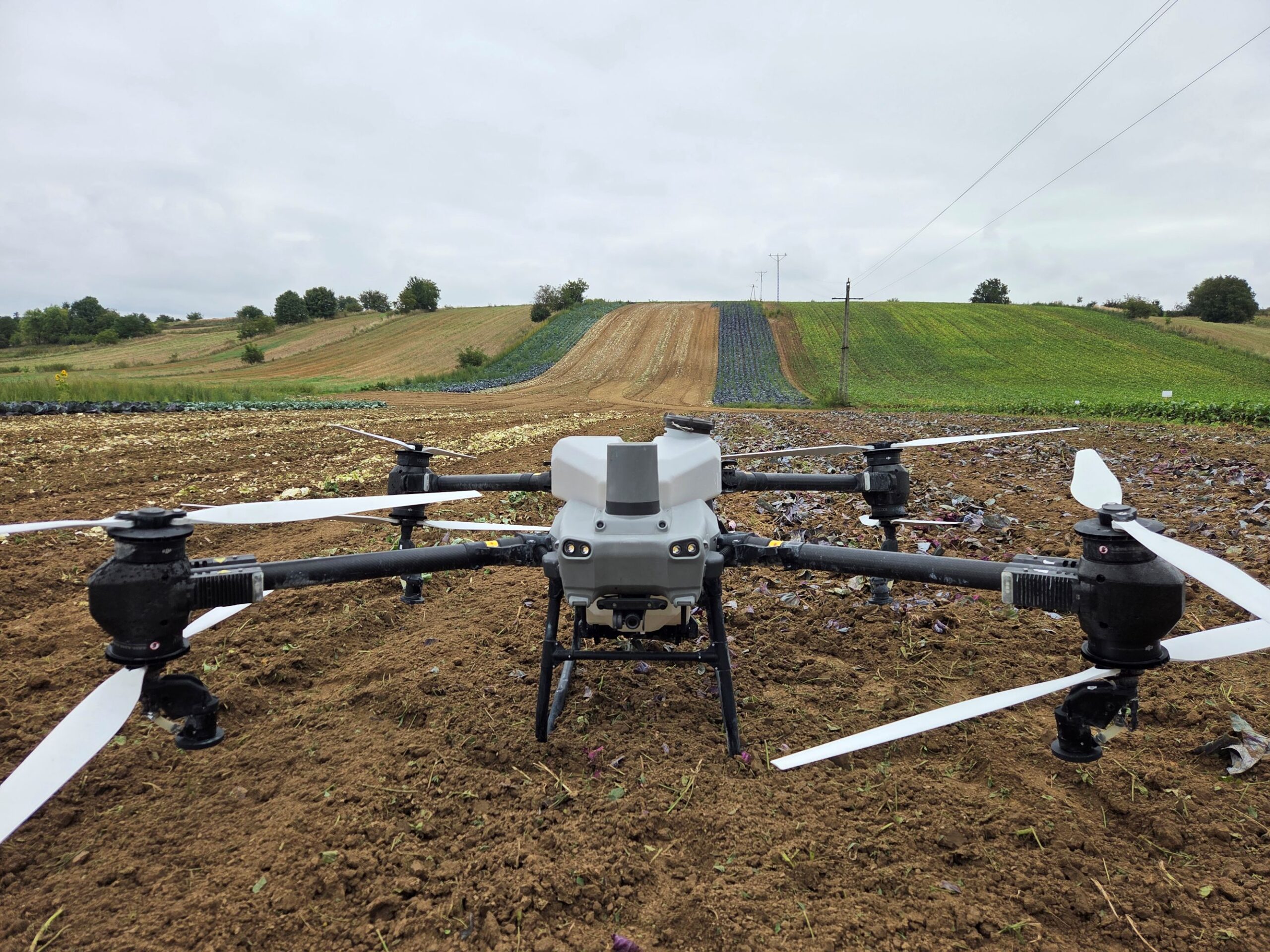 Klasyczny dron z firmy Agrokopter, wykorzystywany do opryskiwania roślin (fot. PB)