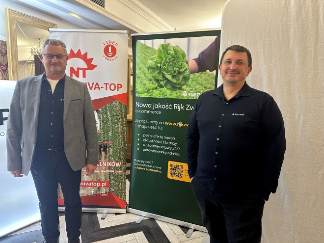 O odmianach warzyw z oferty firmy Rijk Zwaa mówili Jarosław Wojtczak oraz Michał Jankowski (fot. DŁB)