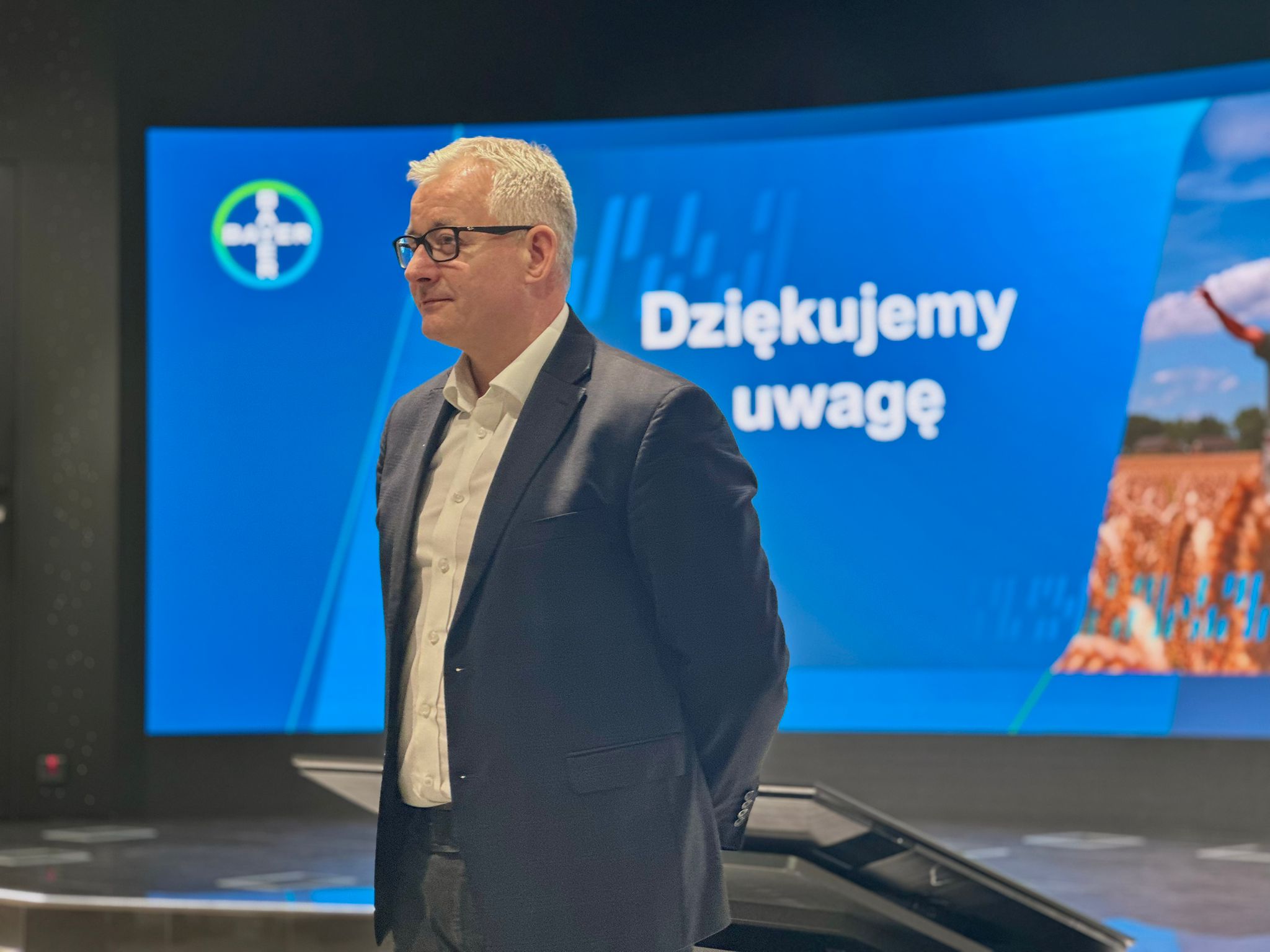 Radosław Suchorzewski podczas konferencji prasowej firmy Bayer (fot. Bayer)