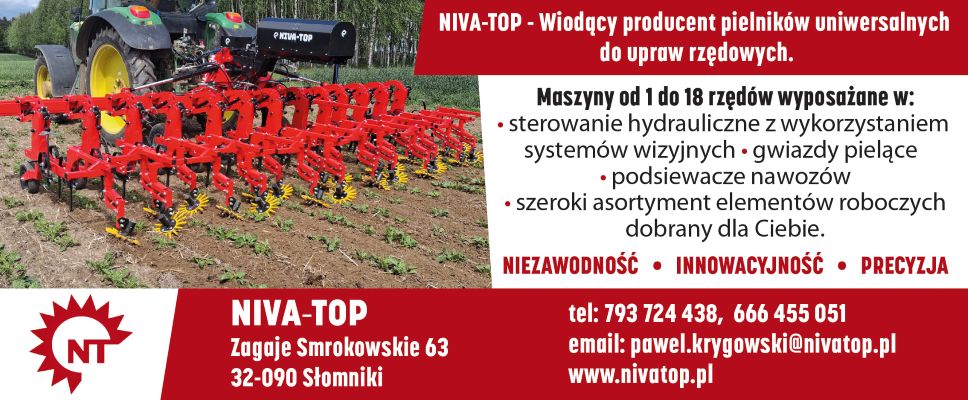 firma Niva- Top; maszyny ogrodnicze; uprawa warzyw; systemy hydrauliczne; gwiazdy pielące; podsiewacze nawozów