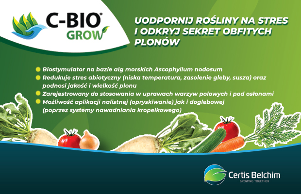 Certis Belchim, C-Bio-Grow, biostymulator, algi morskie, redukcja stresu roslin